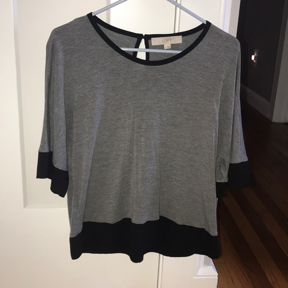 Grey & Black Loose Fit LOFT blouse